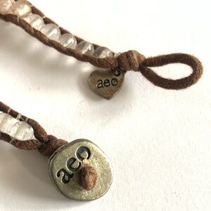 American Eagle Outfitters Brown and Clear Beaded Bracelet